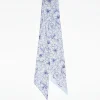Light Blue Silk Twilly Floral Pattern