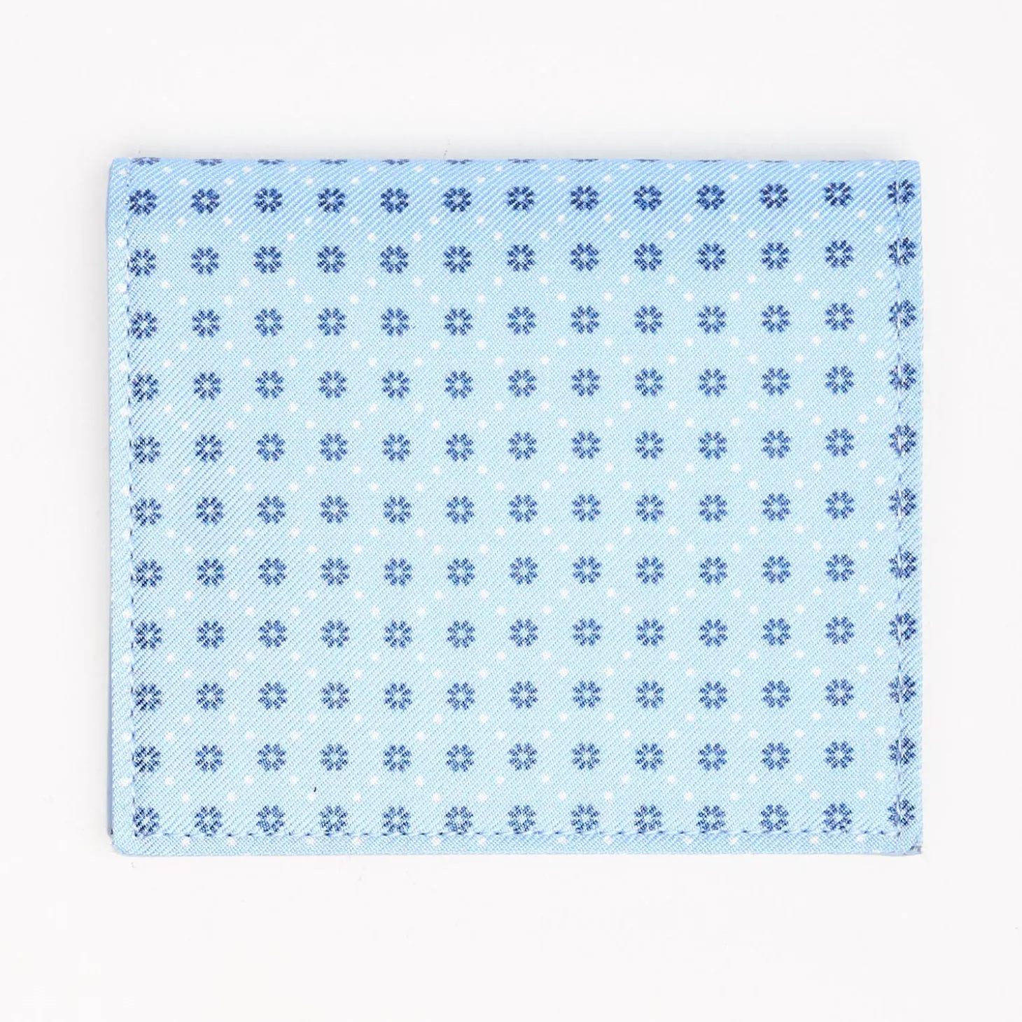 Light Blue Small Wallet In Silk And Leather