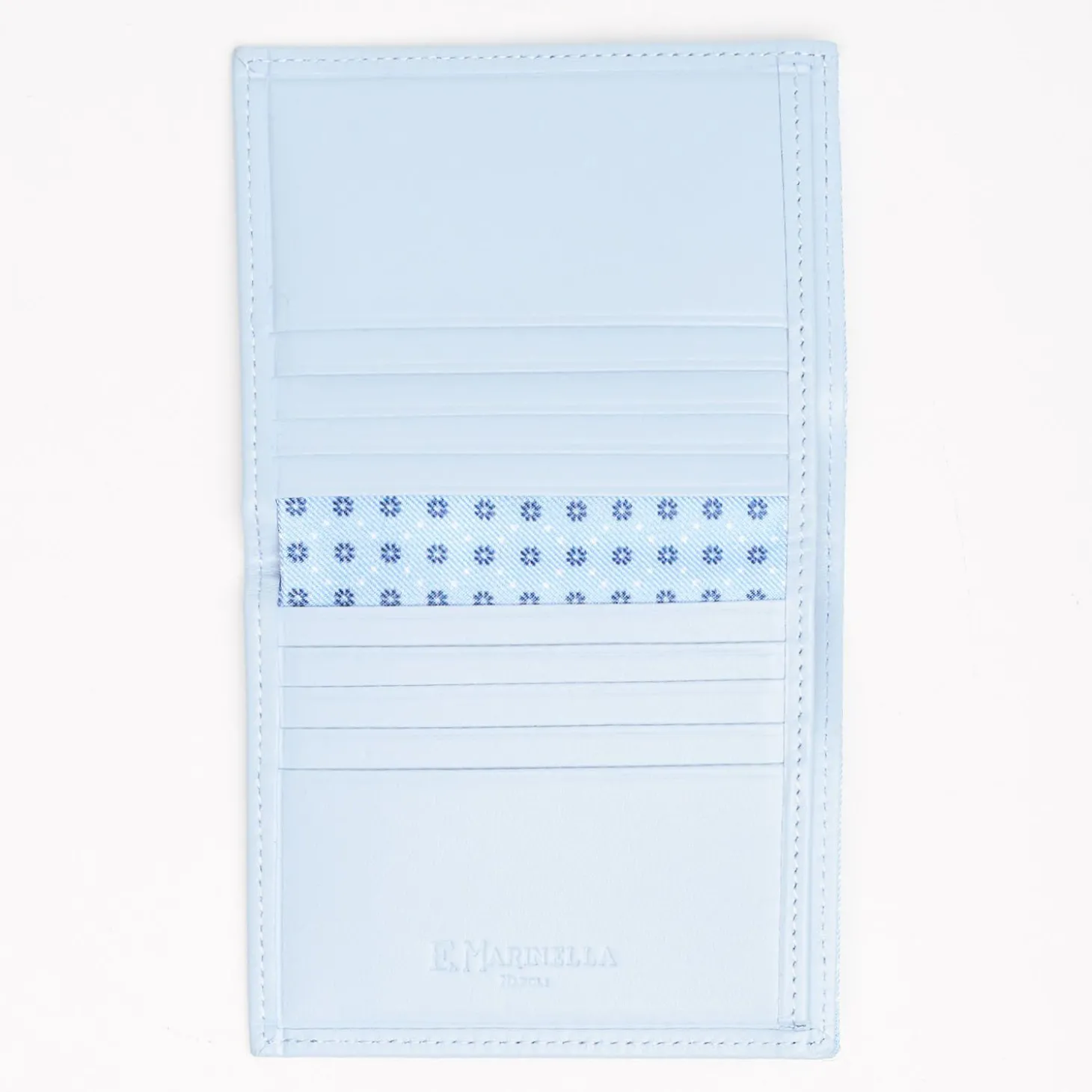 Light Blue Small Wallet In Silk And Leather
