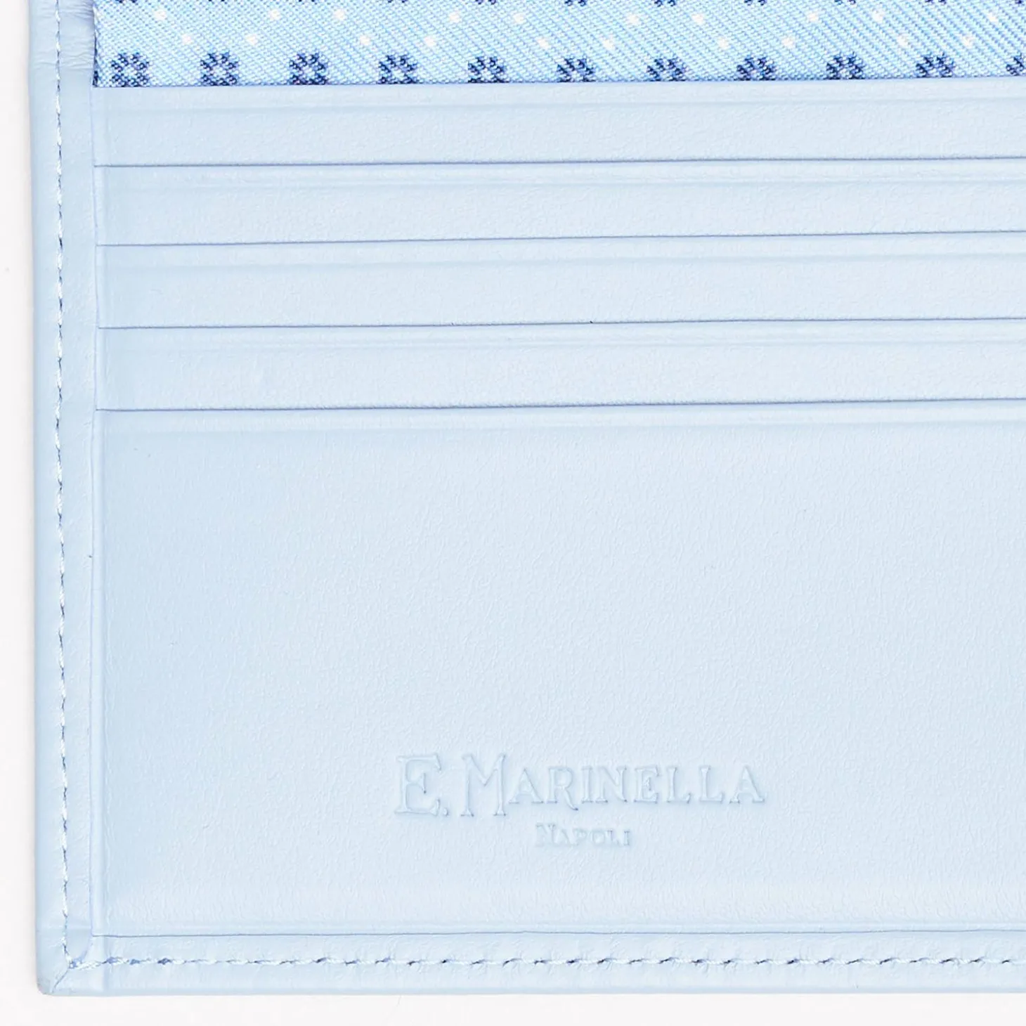 Light Blue Small Wallet In Silk And Leather