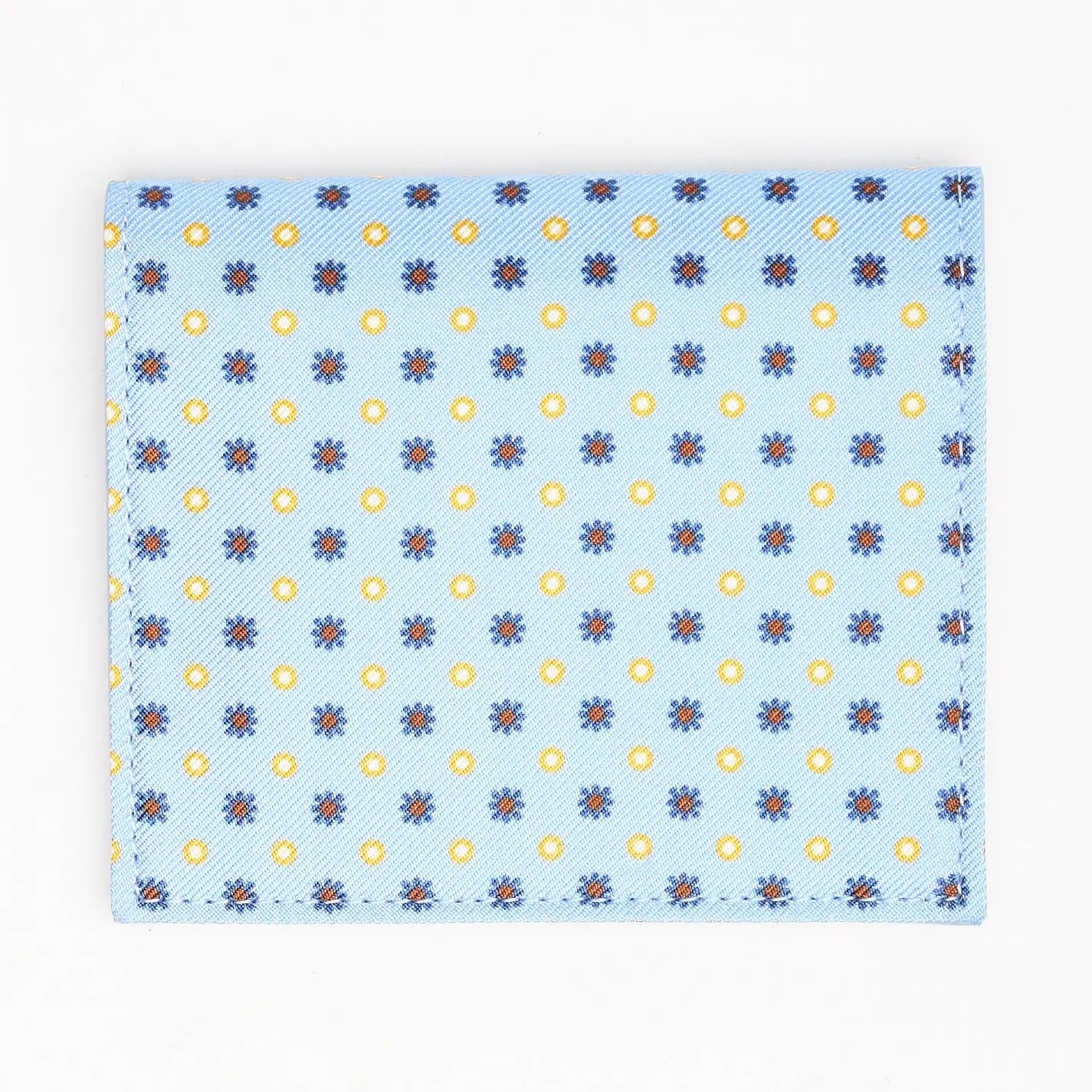 Light Blue Small Wallet In Silk And Leather