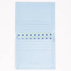 Light Blue Small Wallet In Silk And Leather