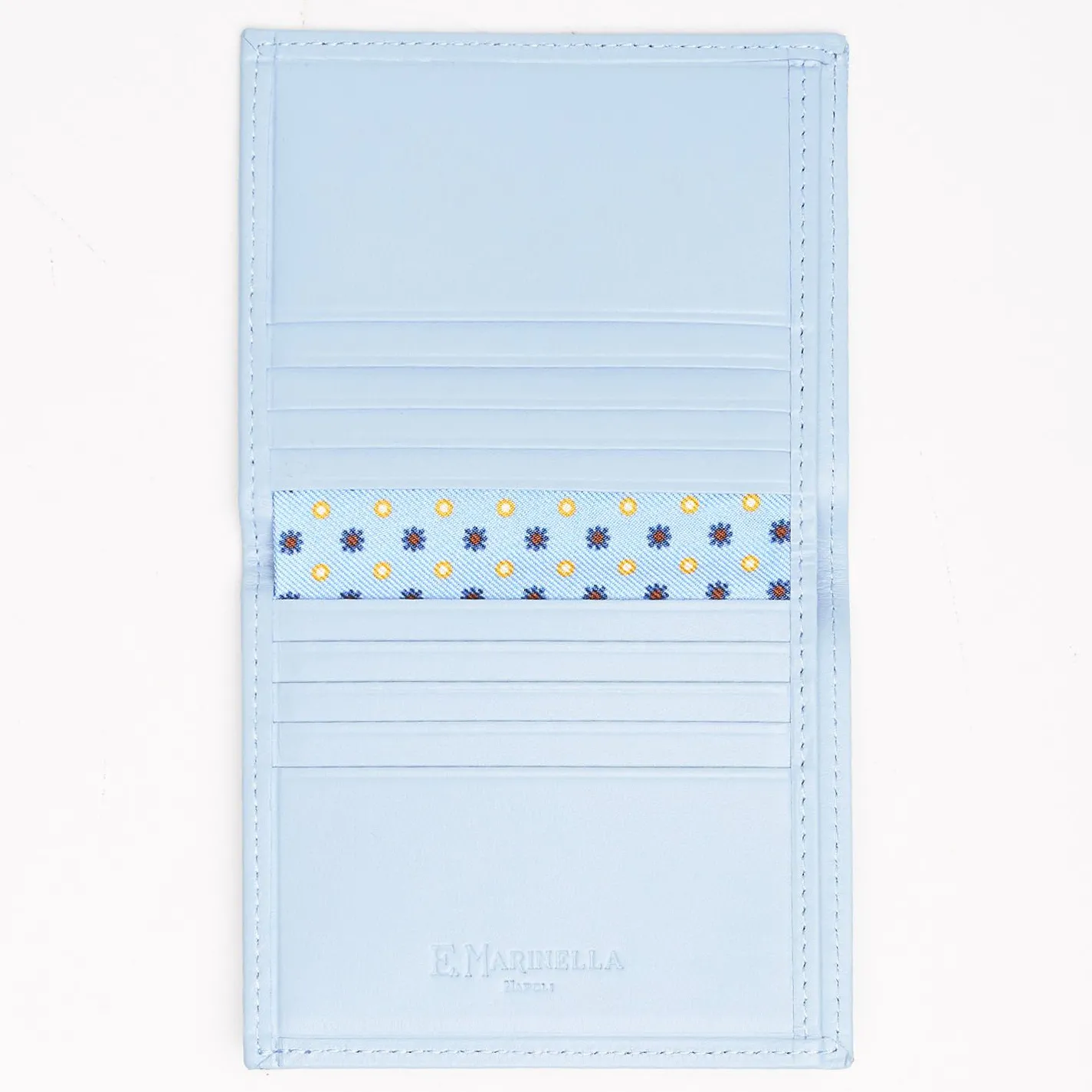 Light Blue Small Wallet In Silk And Leather