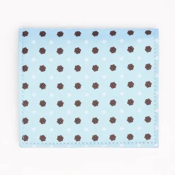 Light Blue Small Wallet In Silk And Leather