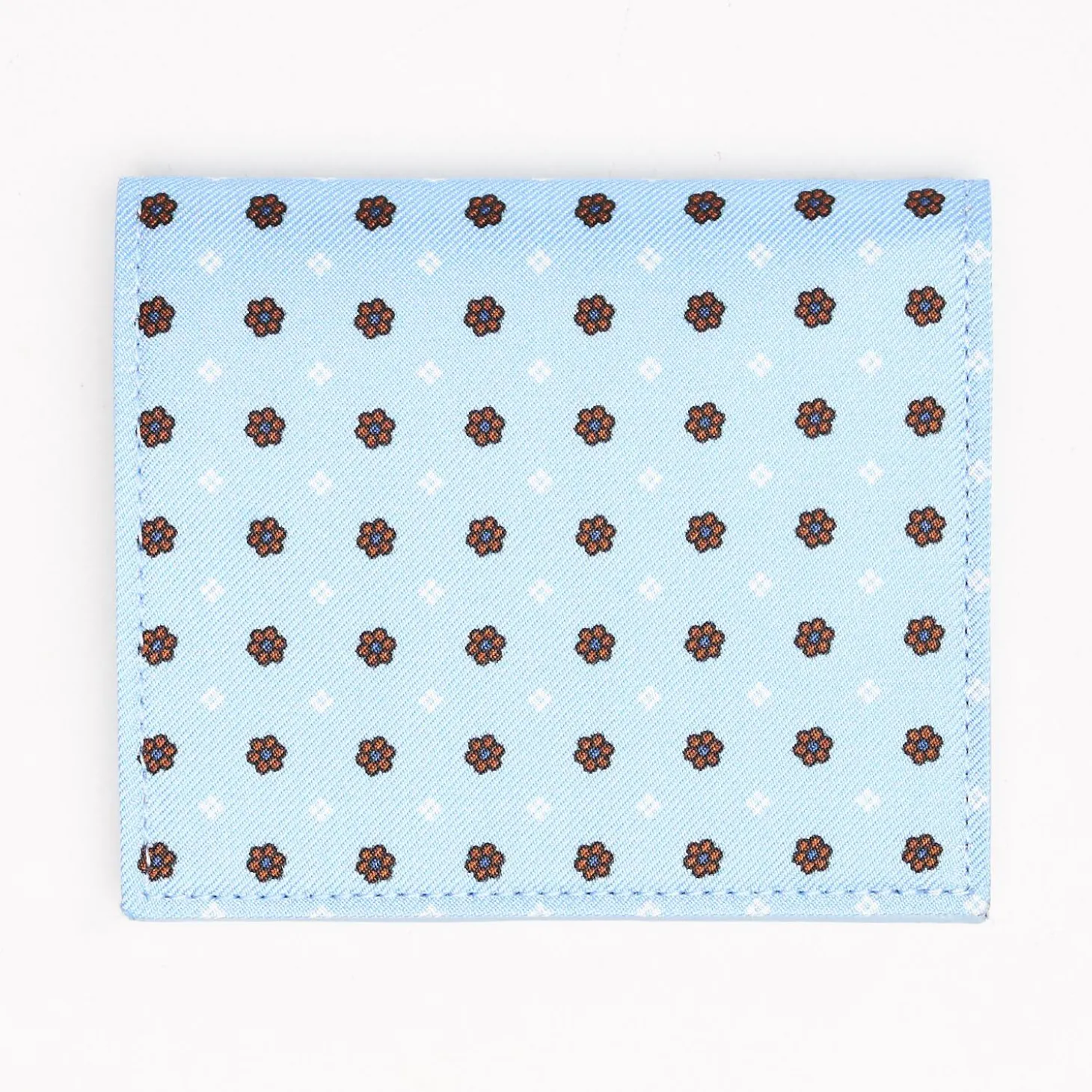 Light Blue Small Wallet In Silk And Leather