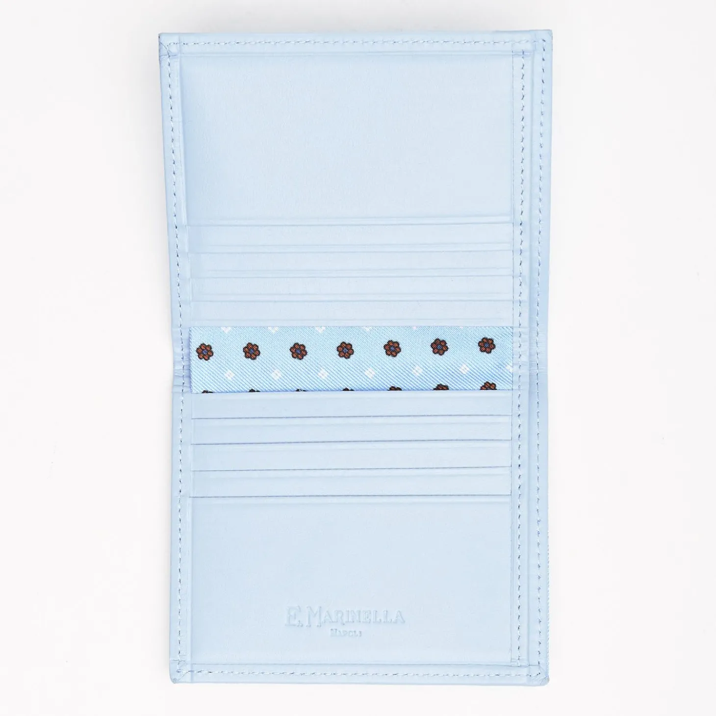 Light Blue Small Wallet In Silk And Leather