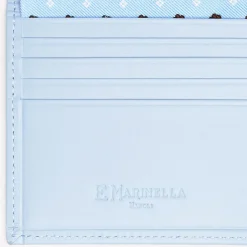 Light Blue Small Wallet In Silk And Leather