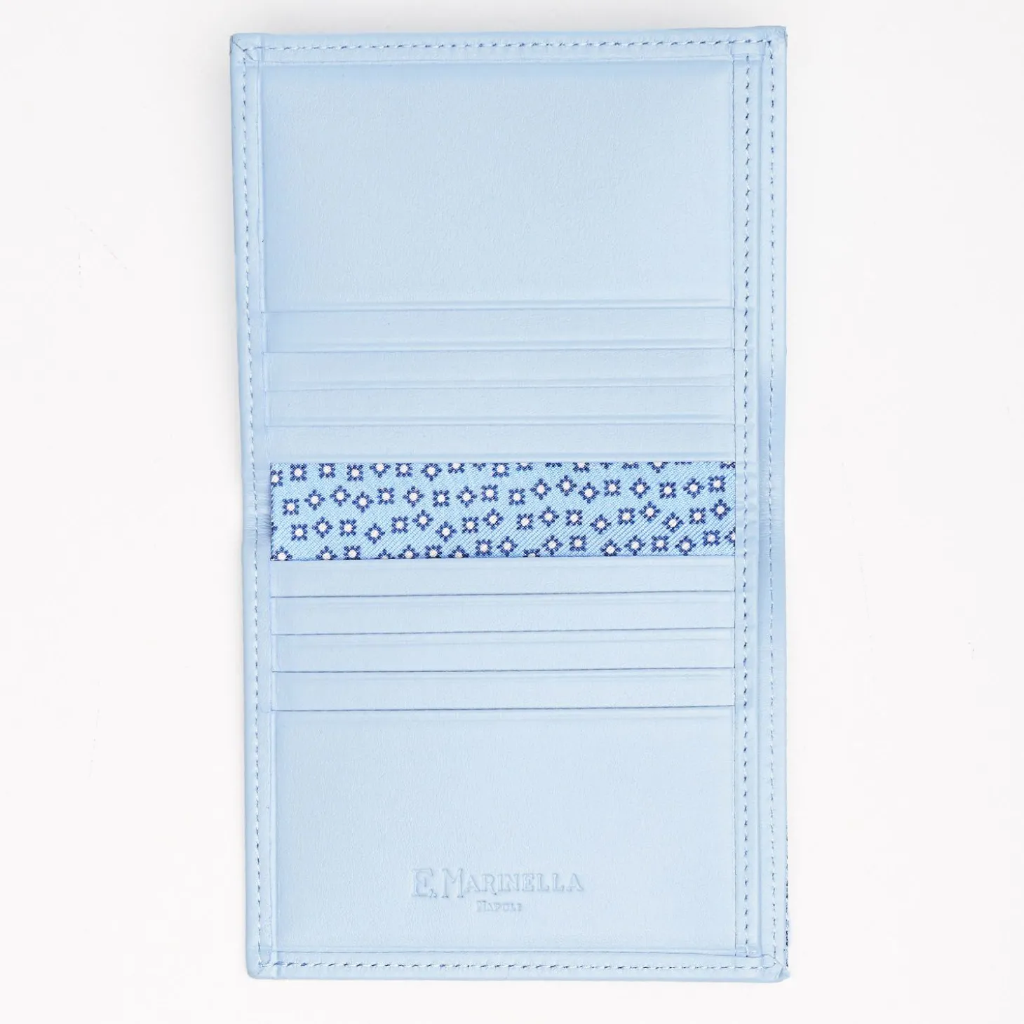 Light Blue Small Wallet In Silk And Leather
