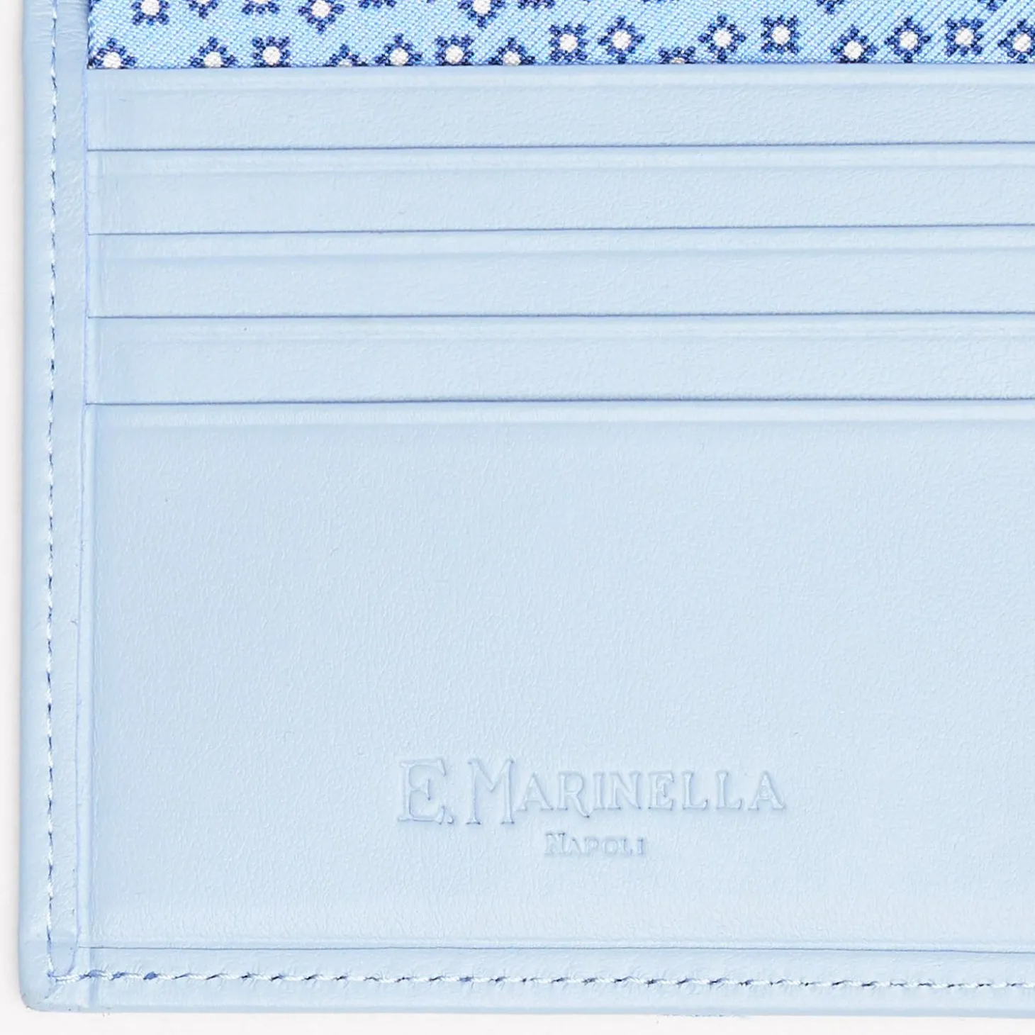 Light Blue Small Wallet In Silk And Leather