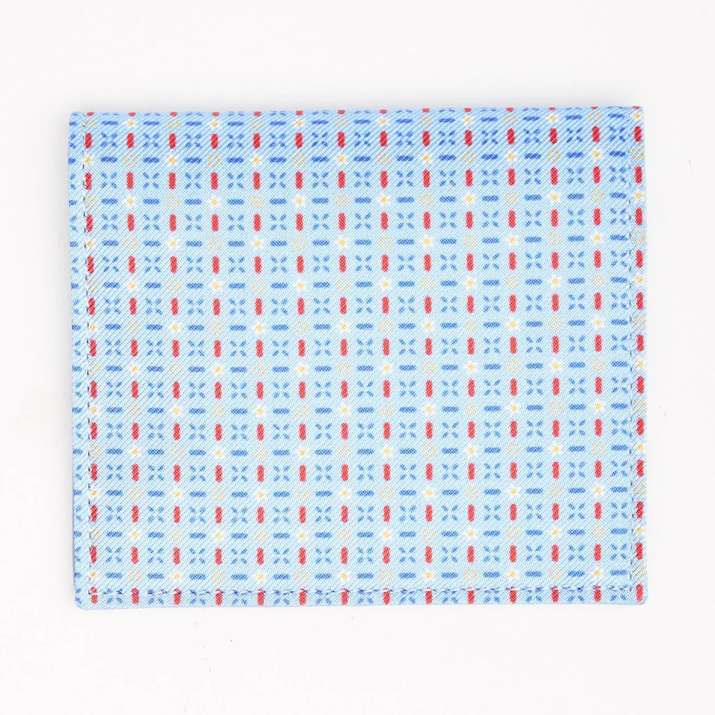 Light Blue Small Wallet In Silk And Leather