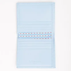 Light Blue Small Wallet In Silk And Leather