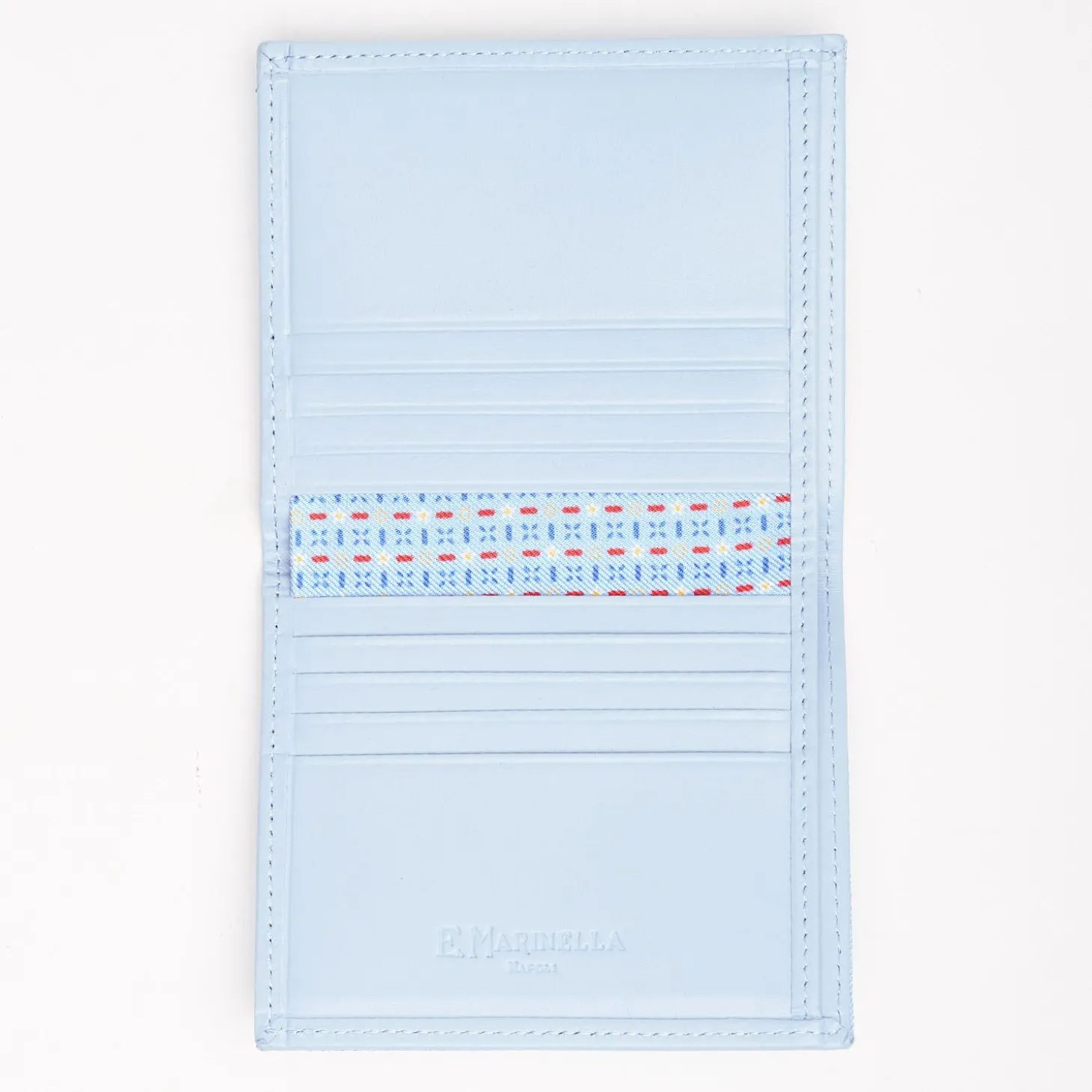 Light Blue Small Wallet In Silk And Leather