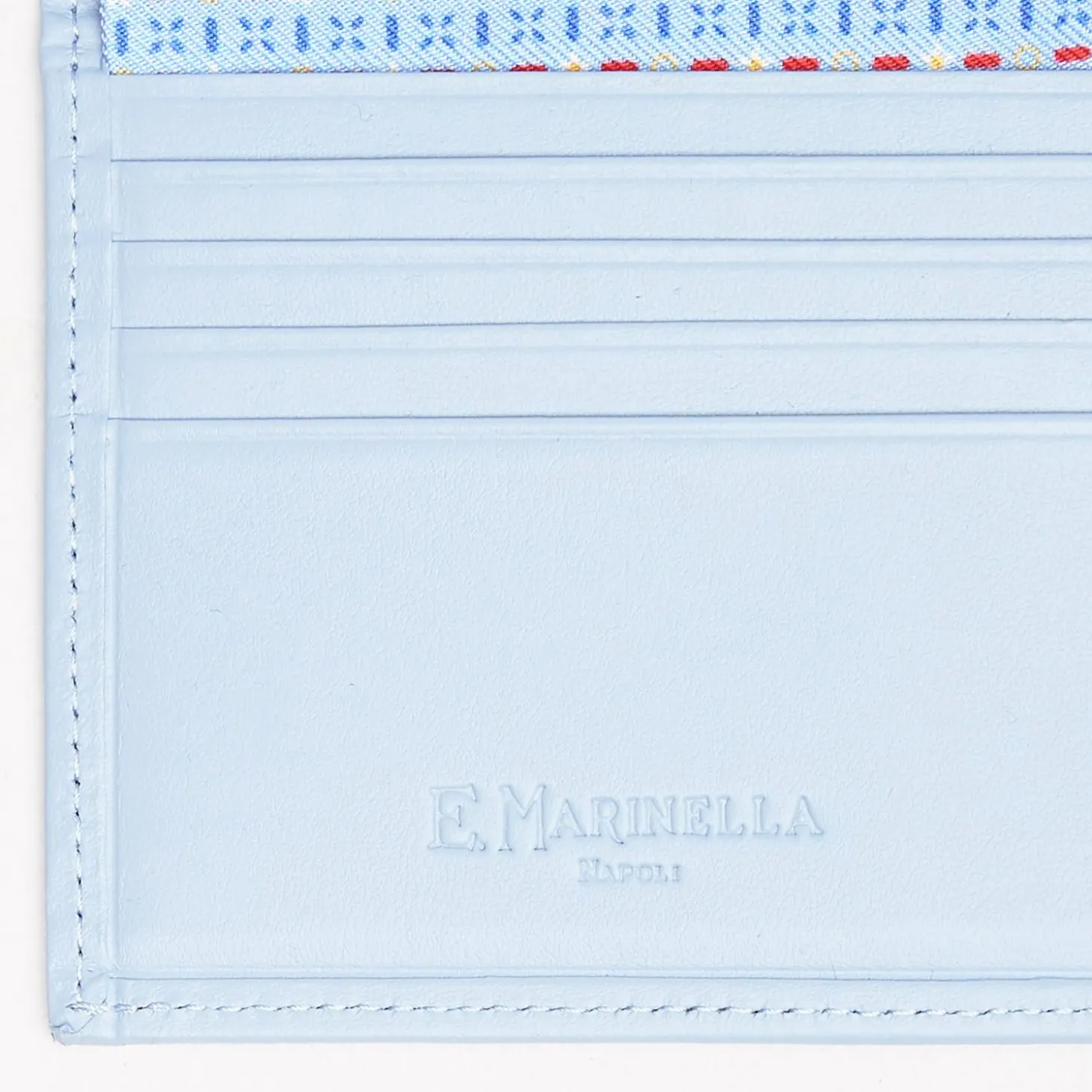 Light Blue Small Wallet In Silk And Leather