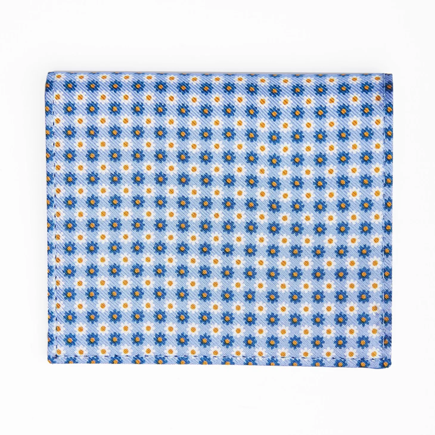 Light Blue Small Wallet In Silk And Leather