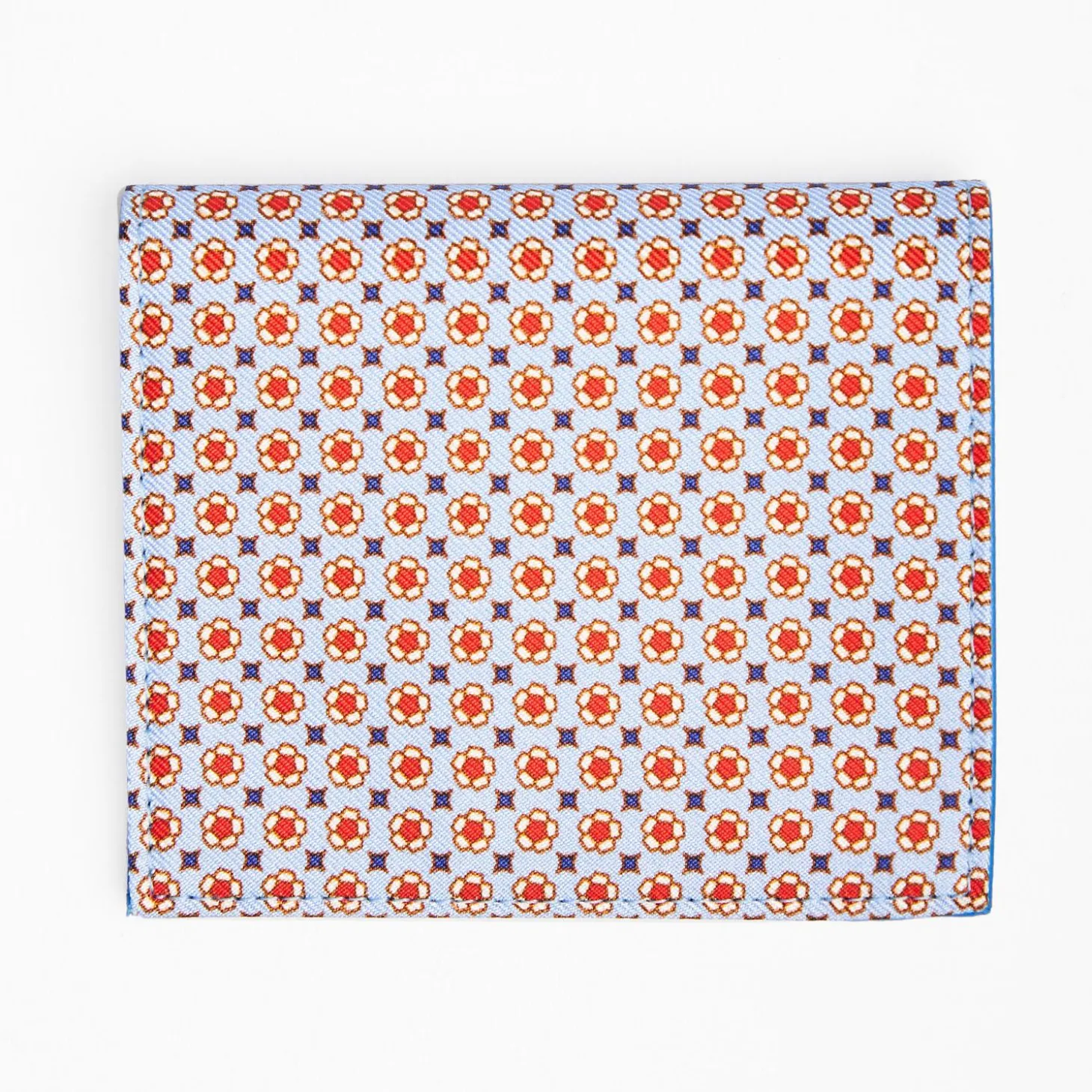 Light Blue Small Wallet In Silk And Leather