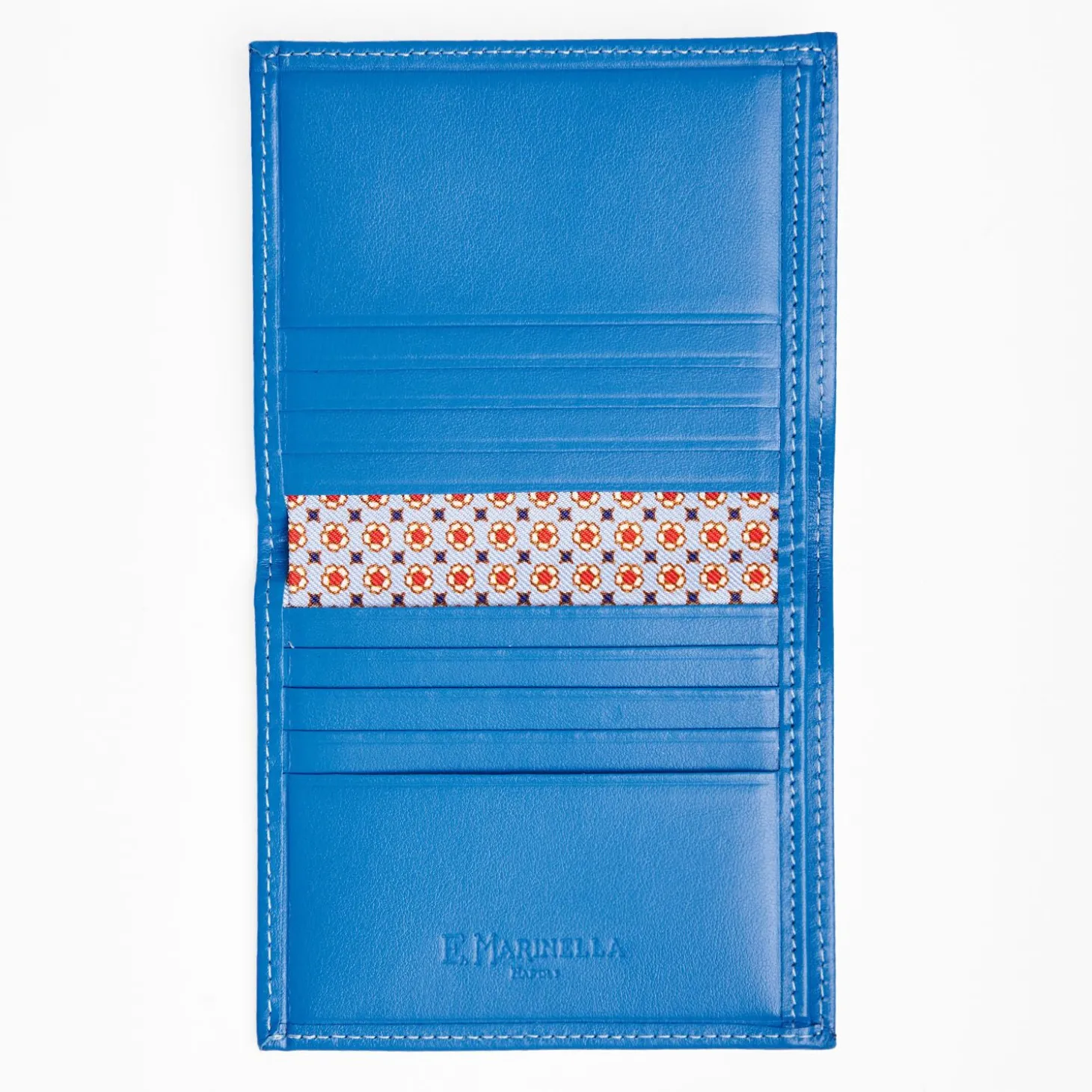 Light Blue Small Wallet In Silk And Leather