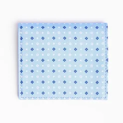 Light Blue Small Wallet In Silk And Leather