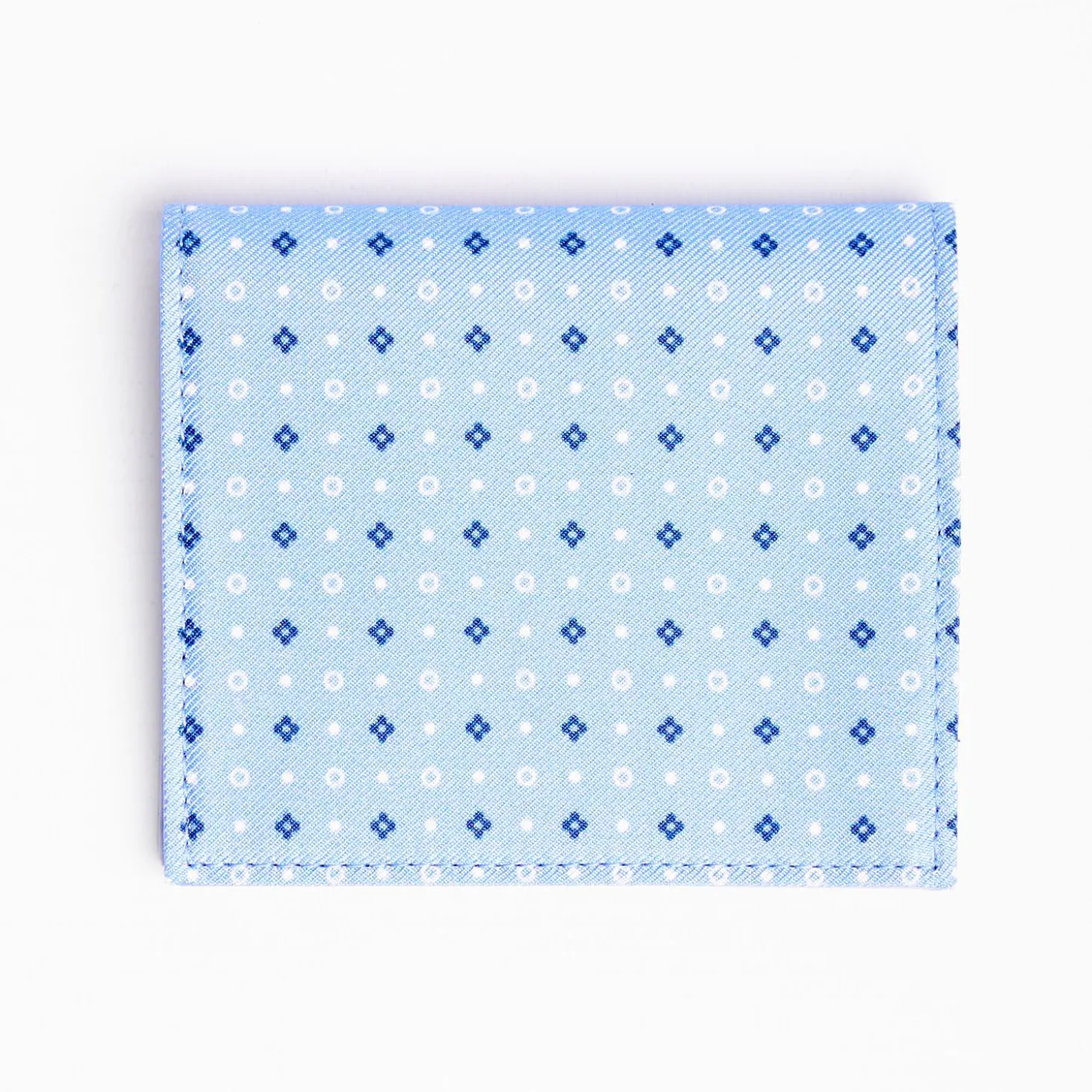 Light Blue Small Wallet In Silk And Leather