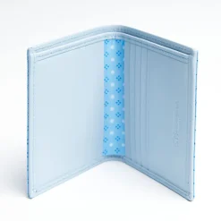 Light Blue Small Wallet In Silk And Leather