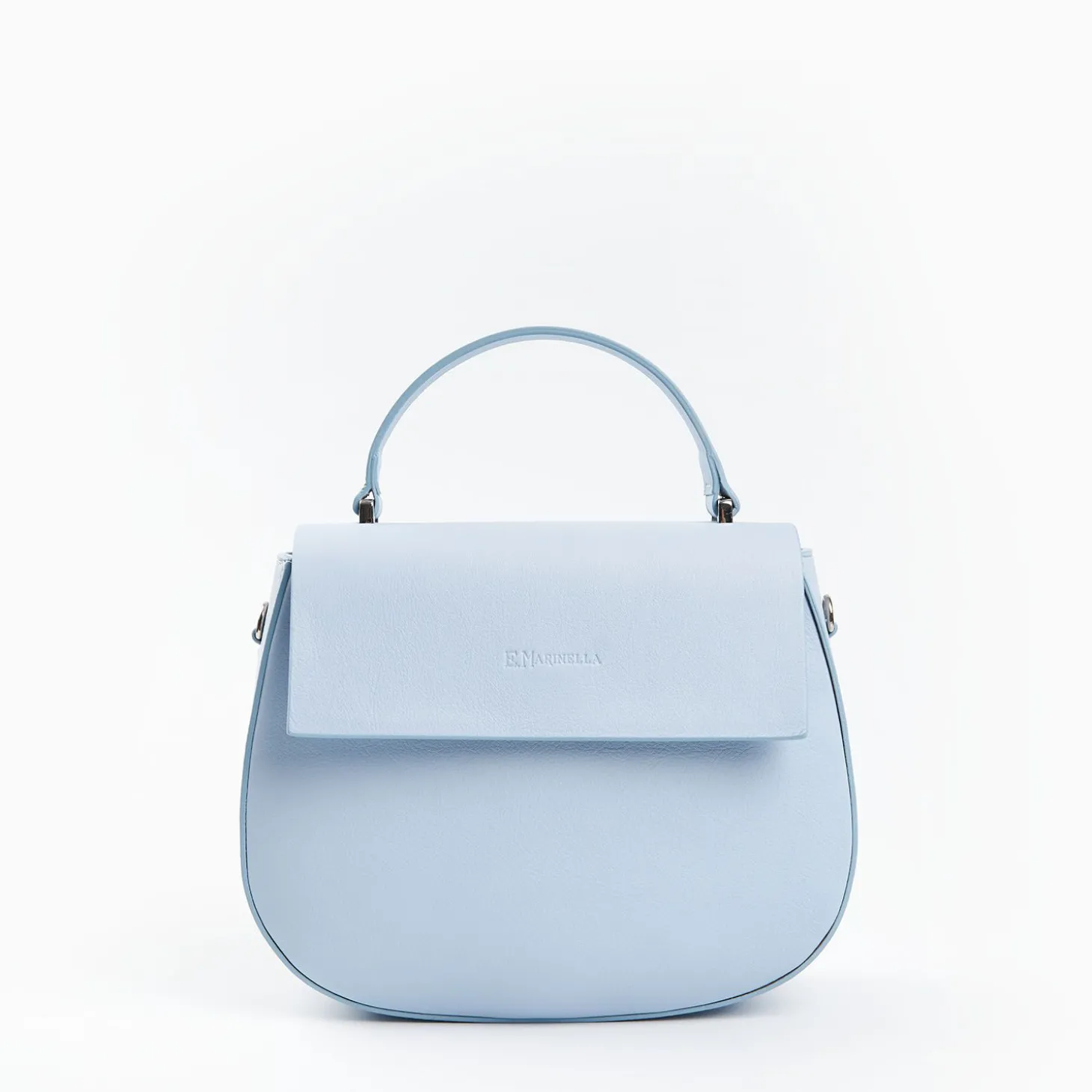 Light Blue Smooth Leather Cleo Bag