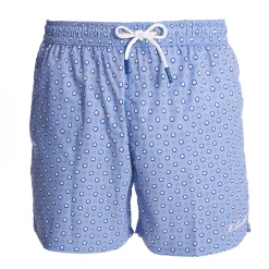 Light Blue Swim Shorts- Large Patterns
