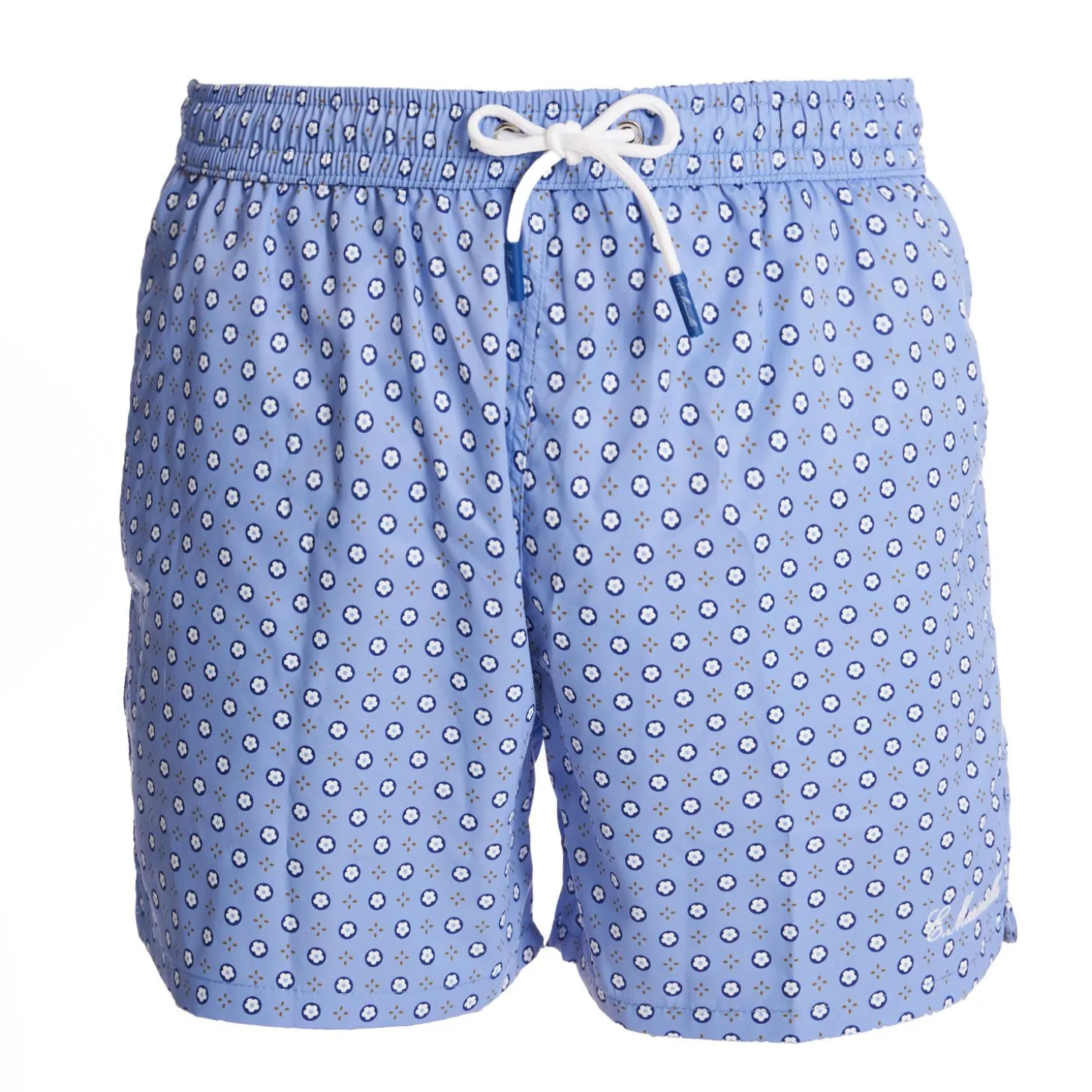Light Blue Swim Shorts- Large Patterns