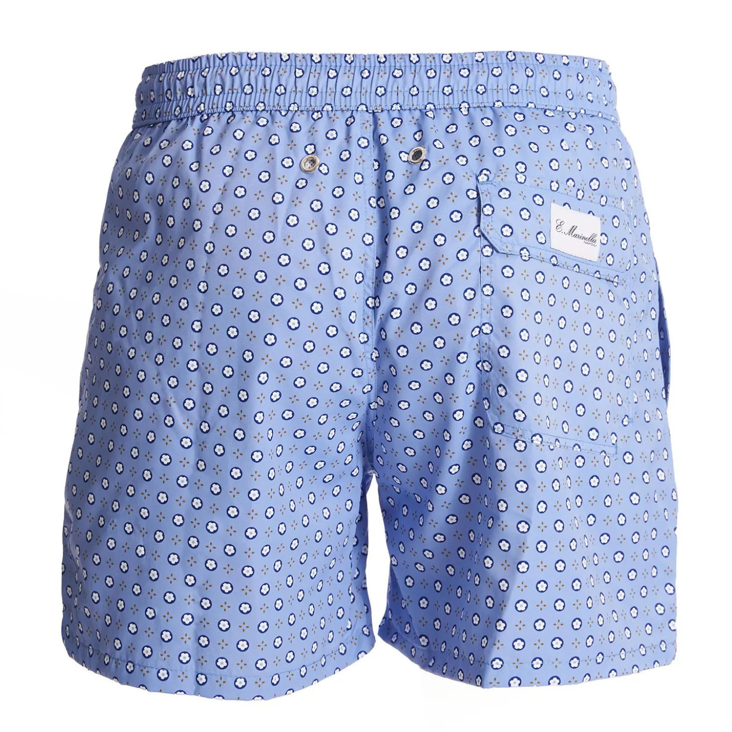 Light Blue Swim Shorts- Large Patterns