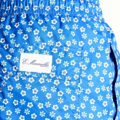 Light Blue Swim Shorts- Large Patterns