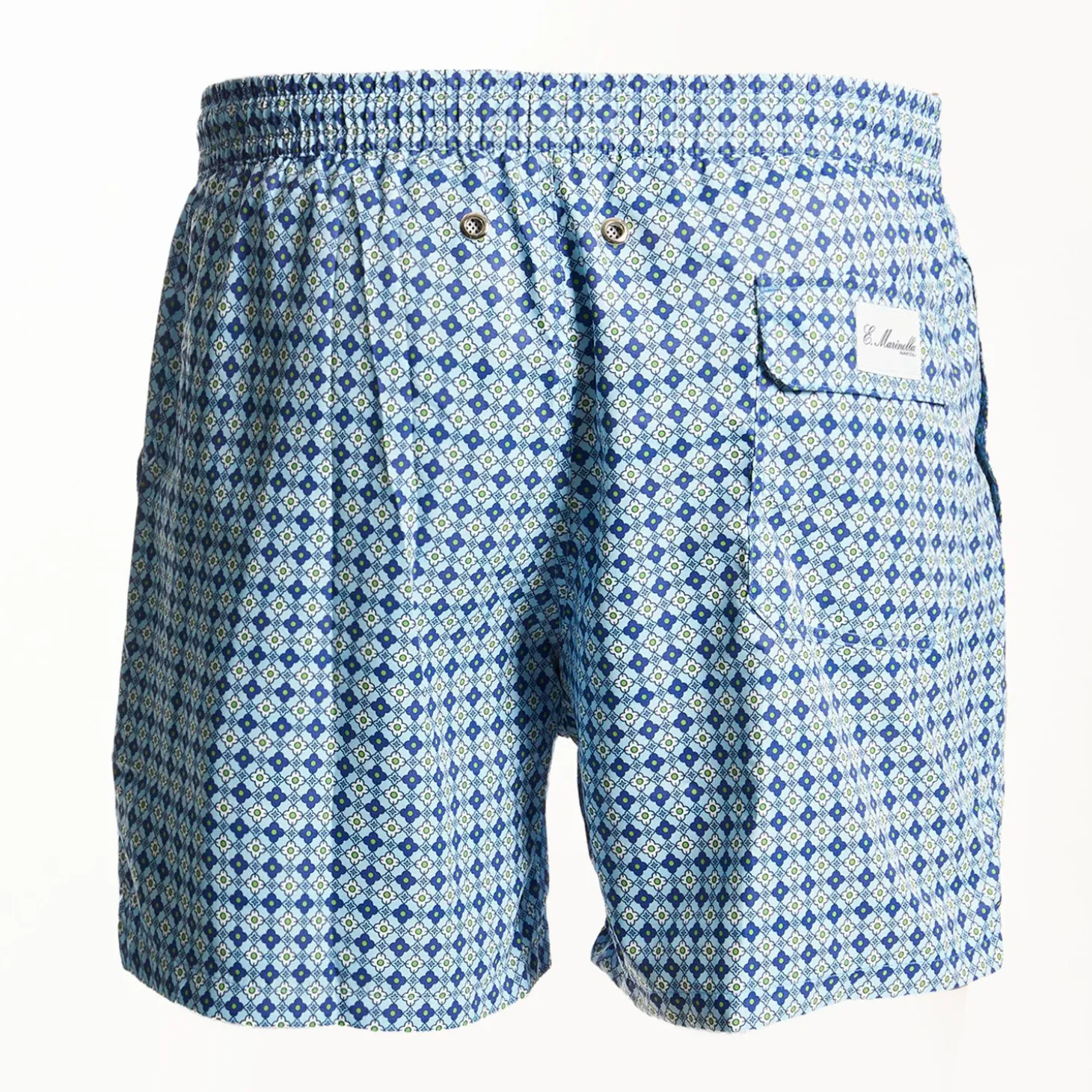 Light Blue Swim Shorts - Large Patterns