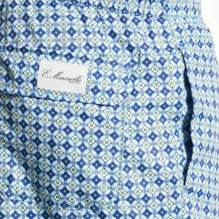 Light Blue Swim Shorts - Large Patterns
