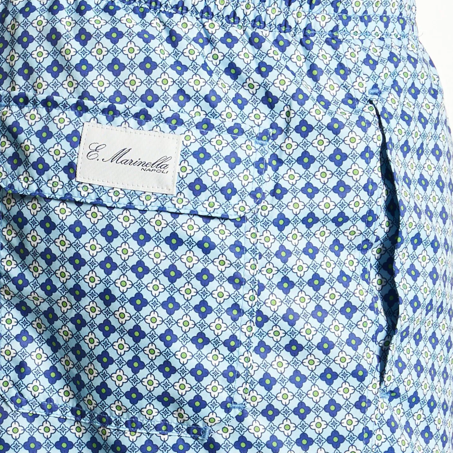 Light Blue Swim Shorts - Large Patterns