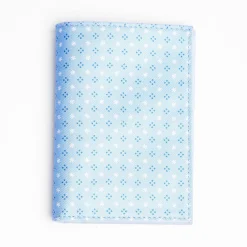 Light Blue Vertical Wallet In Silk And Leather