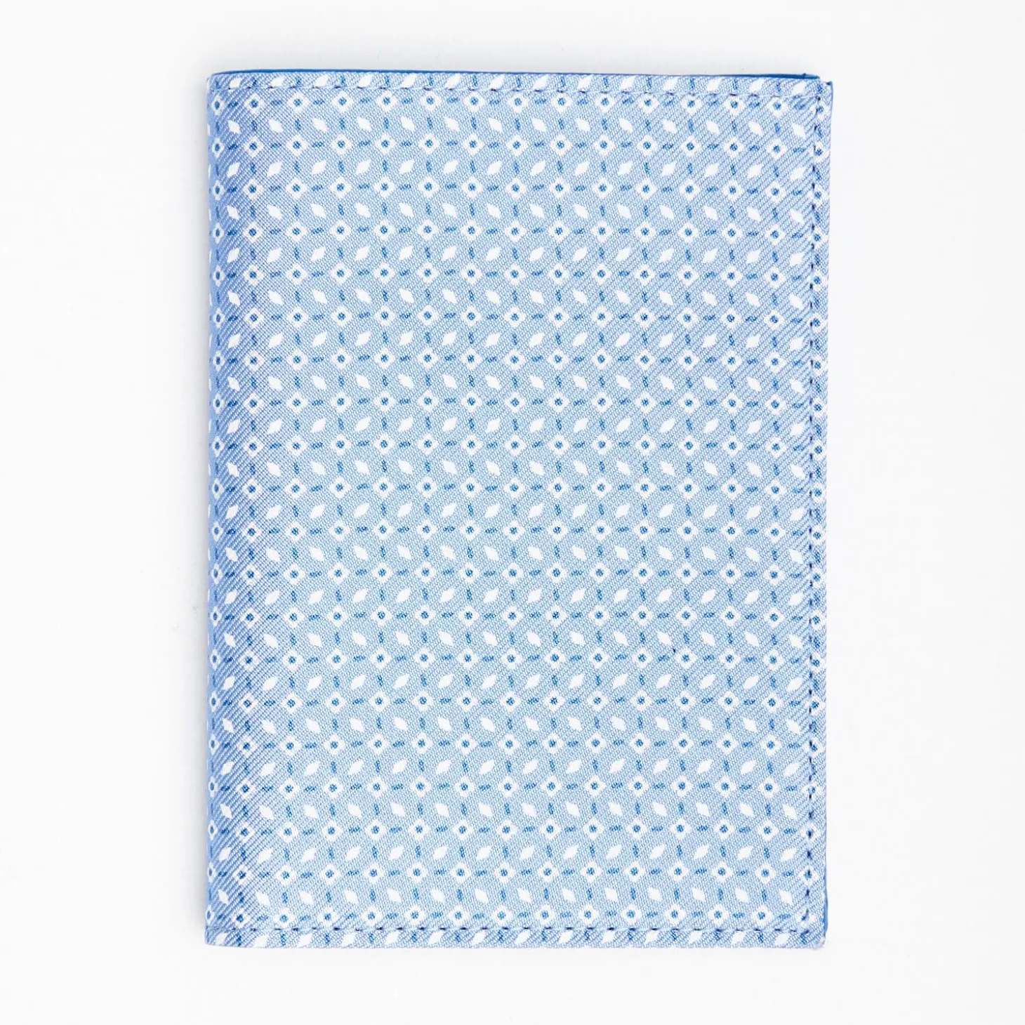 Light Blue Vertical Wallet In Silk And Leather