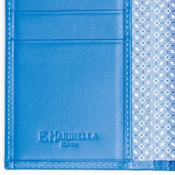 Light Blue Vertical Wallet In Silk And Leather