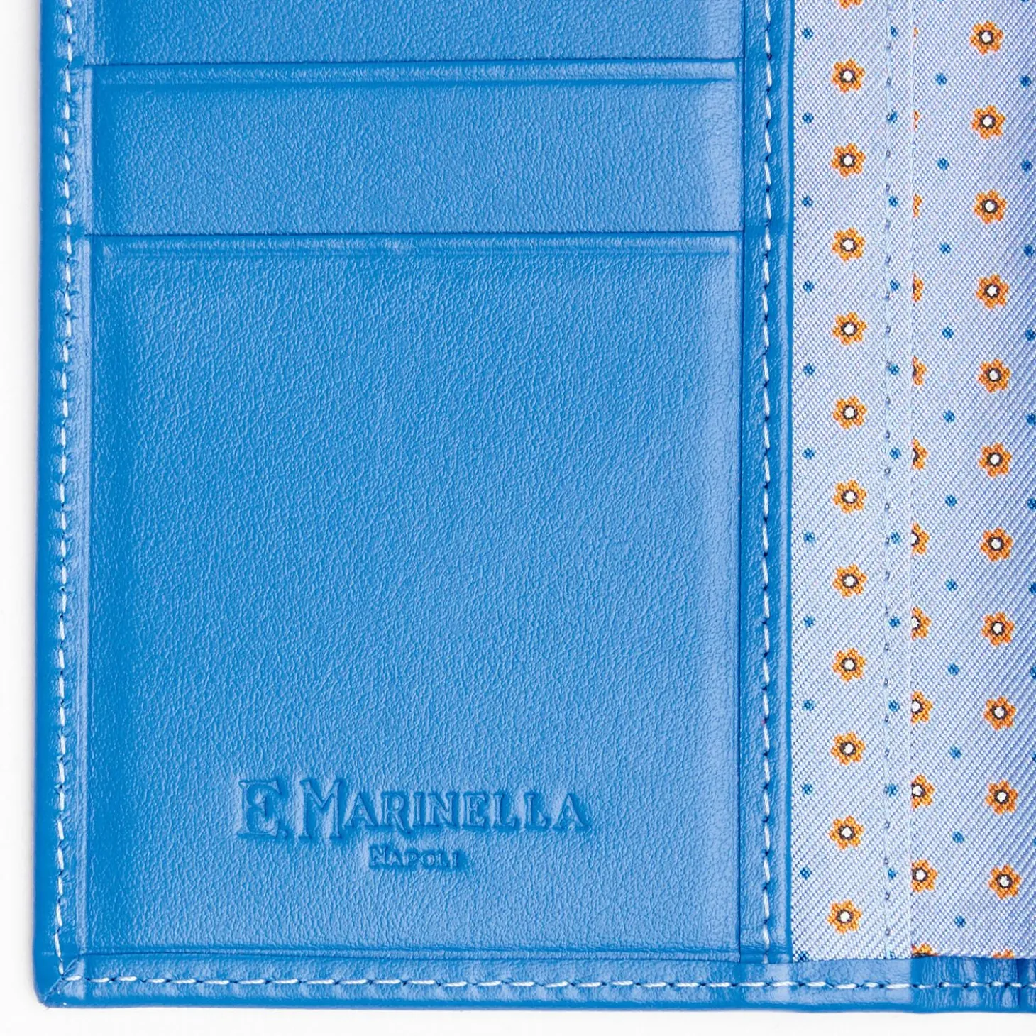 Light Blue Vertical Wallet In Silk And Leather