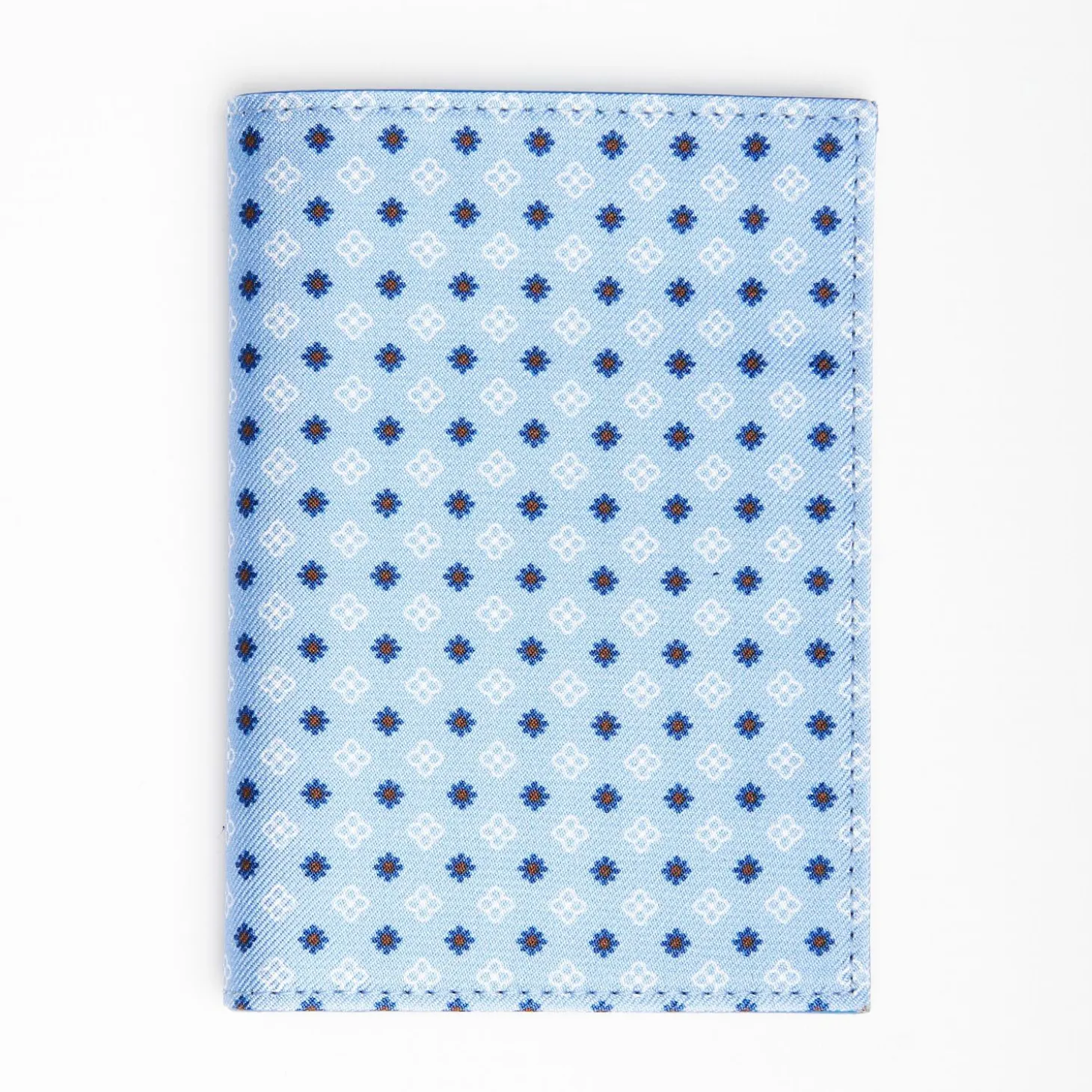Light Blue Vertical Wallet In Silk And Leather