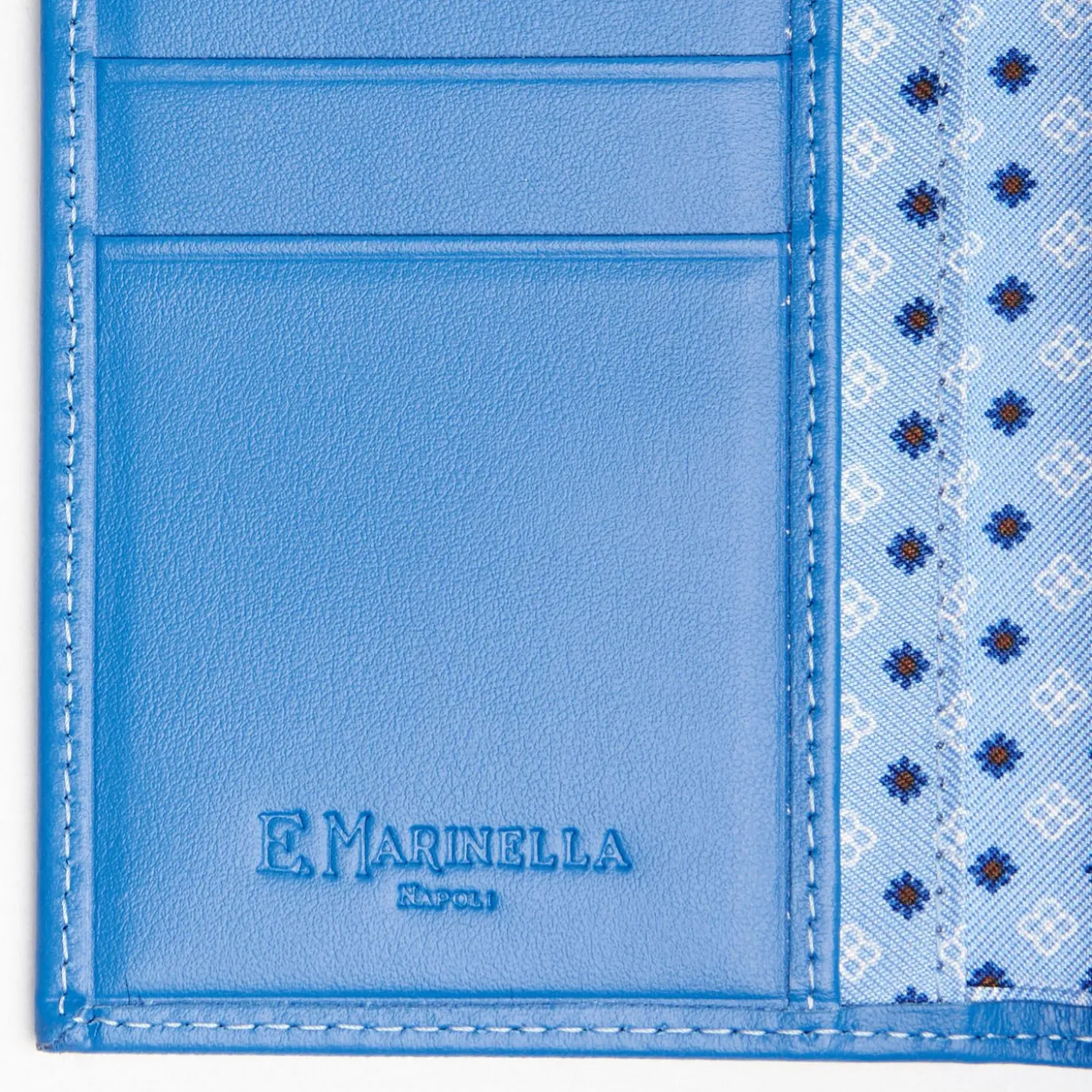 Light Blue Vertical Wallet In Silk And Leather