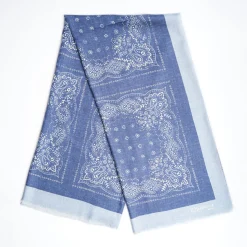 Light Blue Wool And Silk Stole 135