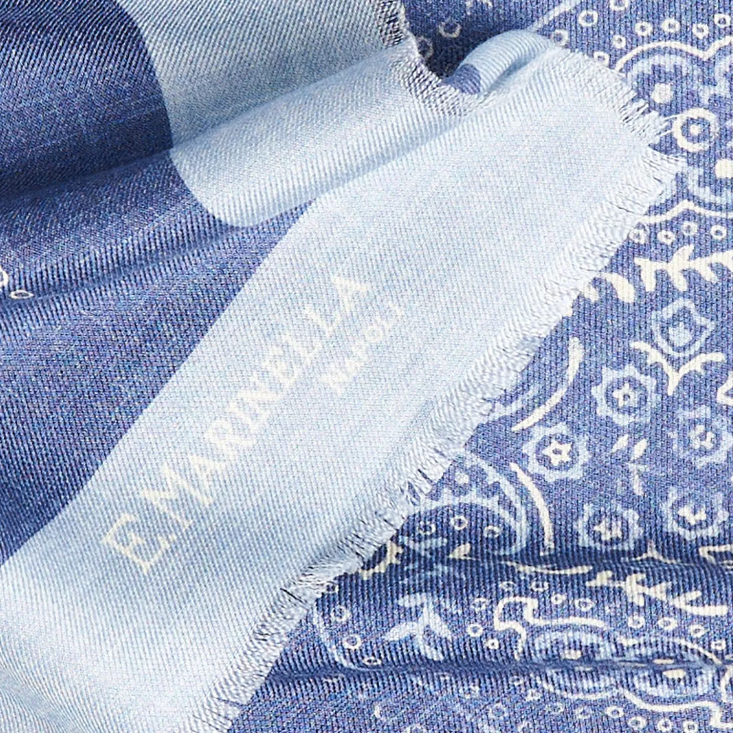 Light Blue Wool And Silk Stole 135