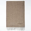 Light Brown Cashmere Fringed Scarf
