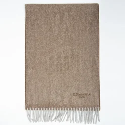 Light Brown Cashmere Fringed Scarf