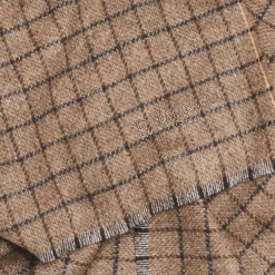 Light Brown Cashmere Small-Check Scarf