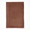 Light Brown Em Logo Scarf In Wool And Cashmere