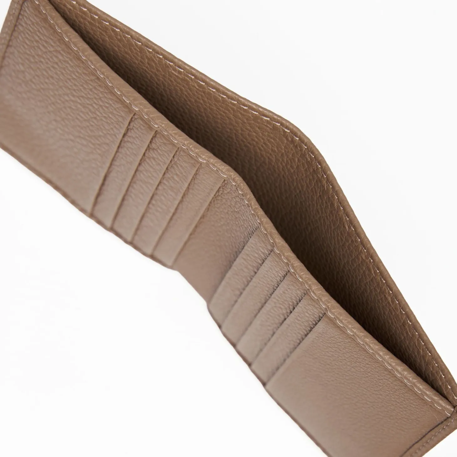 Light Brown Hammered Leather Small Wallet