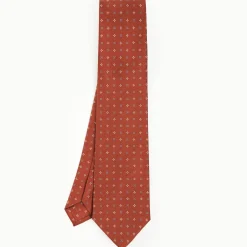 Light Brown Sartorial Classic Tie - Small Flower Pattern