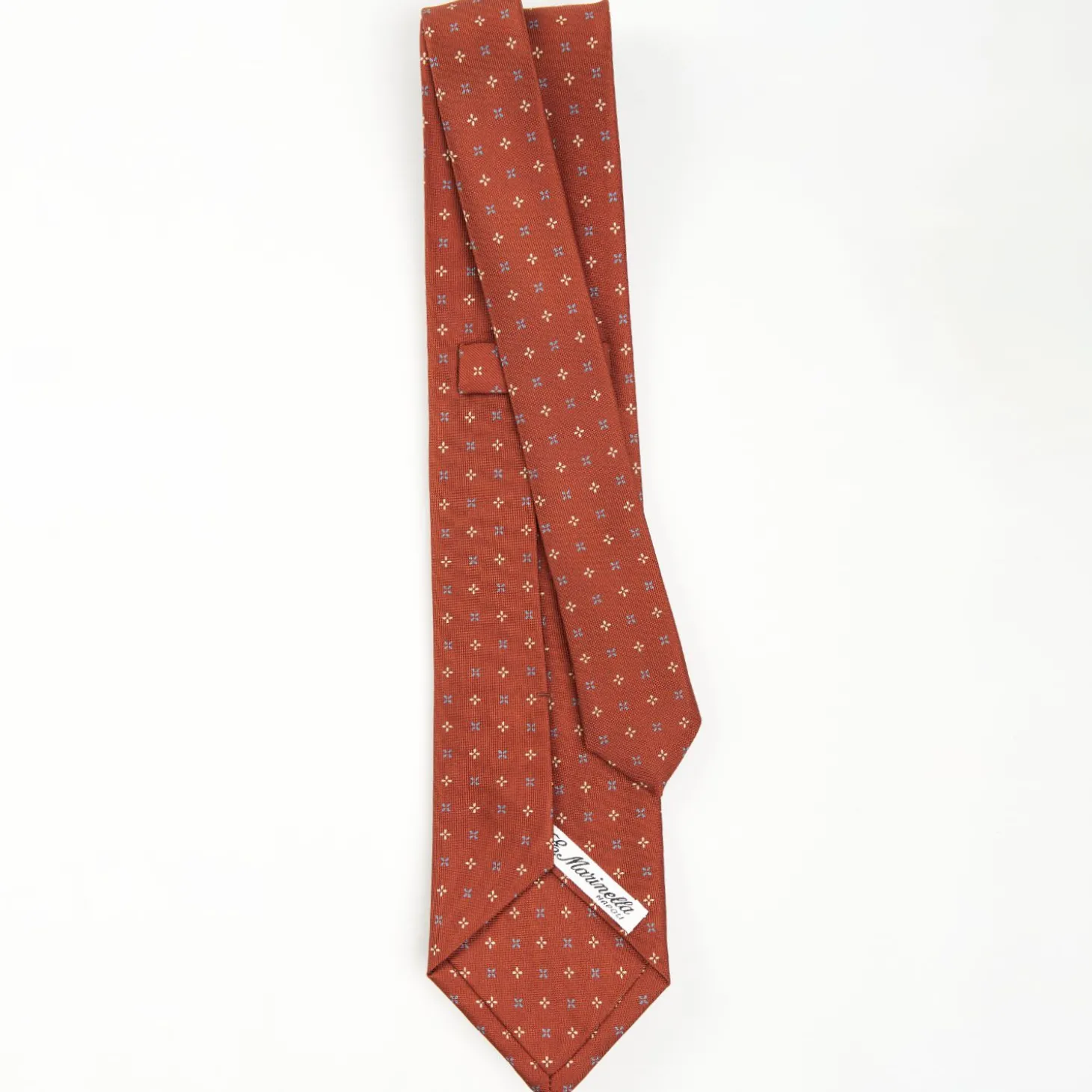 Light Brown Sartorial Classic Tie - Small Flower Pattern