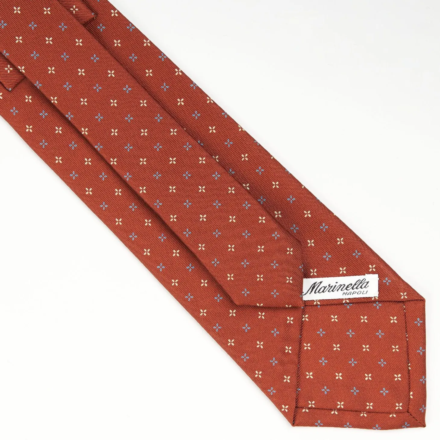 Light Brown Sartorial Classic Tie - Small Flower Pattern