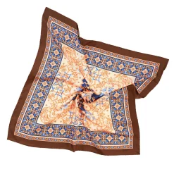 Light Brown Silk Scarf 90 - Mediterranean Vibes