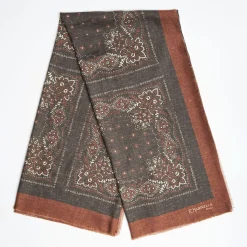 Light Brown Wool And Silk Stole 135