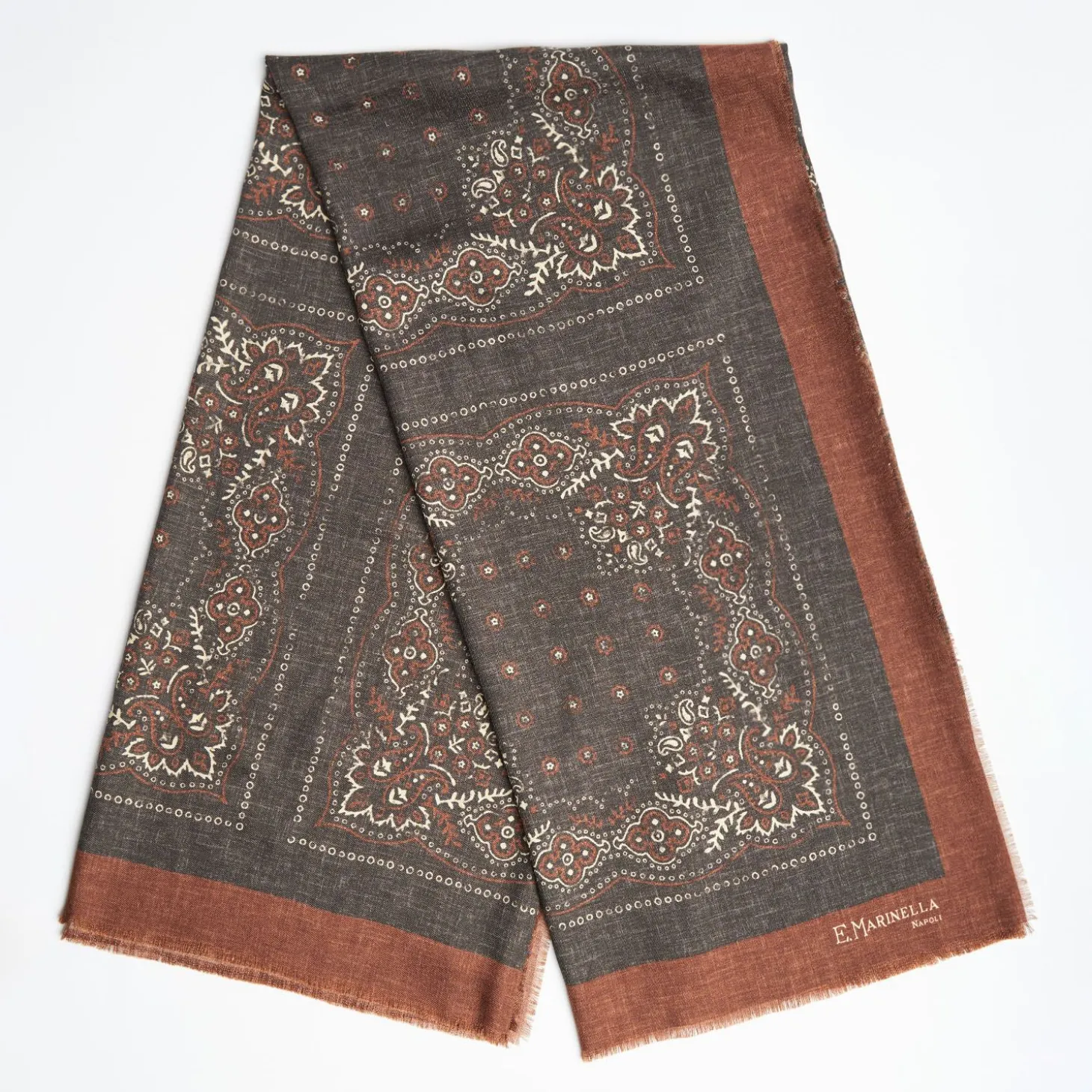 Light Brown Wool And Silk Stole 135